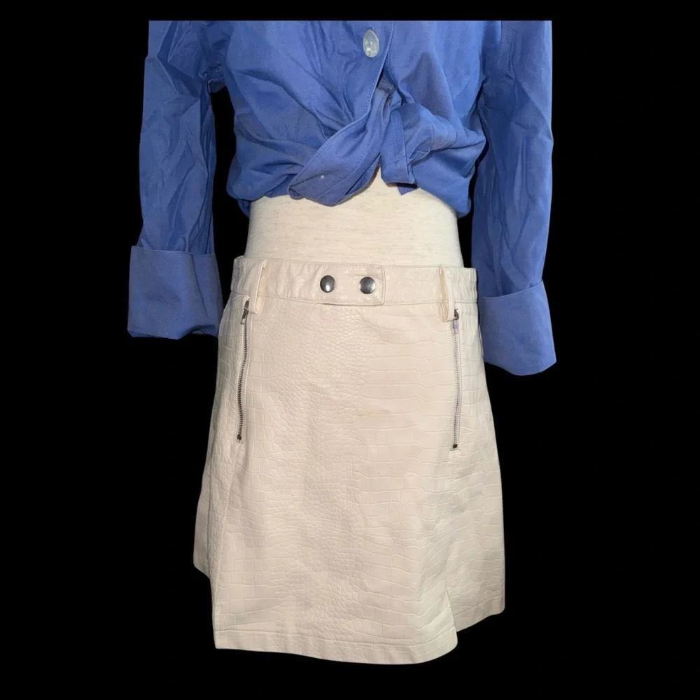 Cream Croc Mini Skirt Y2K Clubwear 2000s Party‎ Fit